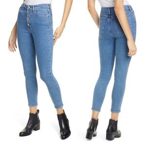 Rag & Bone Nina High Rise Ankle Skinny Jeans Button Fly Montana Wash Size 29